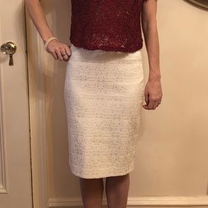 Reiss white patterned skirt